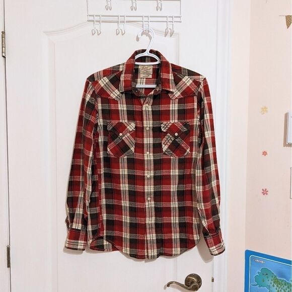 Lucky BRAND Plaid flannel button down shirt size XS @G - Picture 2 of 8